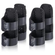 adjustable finger support brace - finger splint sleeve for injured finger, sports, and tendon relief - black logo