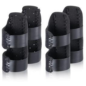 img 4 attached to Adjustable Finger Support Brace - Finger Splint Sleeve for Injured Finger, Sports, and Tendon Relief - Black