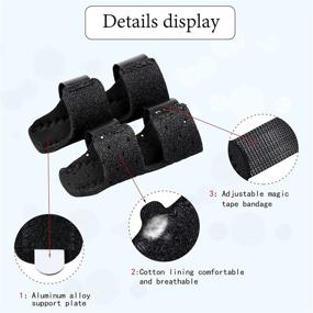 img 2 attached to Adjustable Finger Support Brace - Finger Splint Sleeve for Injured Finger, Sports, and Tendon Relief - Black