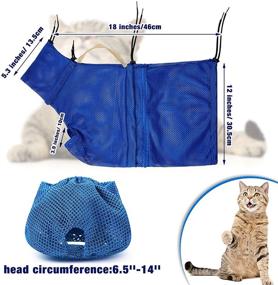 img 3 attached to 🐱 Weewooday 2-Piece Cat Grooming Mesh Bag - Breathable Muzzles for Cats, Adjustable Kitten Restraint, Scratch-Resistant Bath Bag for Cat Bathing, Nail Trimming, and Feeding