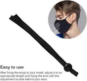 img 2 attached to 🎭 NIKB Black Sewing Elastic Mask Band - Adjustable Buckle Elastic Ear Loop Strap Earmuff Rope for masks (1/5 inch, Adjustable Black)