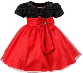 img 4 attached to Elegant Tulle Lace Bow Toddler Girls Christmas Party Dress - Bridesmaid, Wedding, 2-8 Years