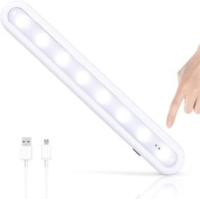 img 4 attached to 🔦 Dimmable Touch Rechargeable Closet Light by STAR-SPANGLED - Stick on Tap Lights, Rotating LED Light Bar for Wireless Under Cabinet Lighting, Portable Night Light Battery Operated - Ideal for Kitchen & Cool White