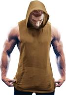 coofandy men's sleeveless gym hoodies - workout hooded tank tops for bodybuilding & muscle cut off t-shirt логотип