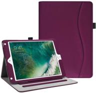 fintie purple ipad 9.7 2018 2017 / ipad air 2 / ipad air 1 case - enhanced corner protection, multiple viewing angles, folio cover with pocket, automatic wake/sleep - compatible with ipad 6th / 5th generation logo