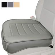 🚗 gray pu leather car front seat cover pad mat with edge wrapping for auto supplies and office chair logo