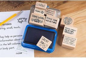 img 2 attached to Teacher's Grading Stamp Set with Wooden Stamps (9 Piece)