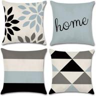 🏠 jojusis modern geometric linen throw pillow covers for home decor - set of 4, 18 x 18 inch logo