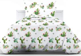 img 1 attached to KRORDA Watercolor Succulents Comforter Boys Blooming