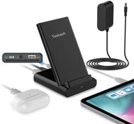 🔌 yootech 3-in-1 usb c charger & wireless charger - 38w, compatible with iphone 12/12 pro, ipad pro, galaxy s21 - includes 18w usb c, 5w for airpods/iwatch - with adapter logo