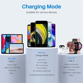 img 3 attached to 🔌 Yootech 3-in-1 USB C Charger & Wireless Charger - 38W, Compatible with iPhone 12/12 Pro, iPad Pro, Galaxy S21 - Includes 18W USB C, 5W for Airpods/iWatch - with Adapter