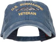 🧢 us submarine veteran military embroidered washed cap - shop at e4hats.com logo