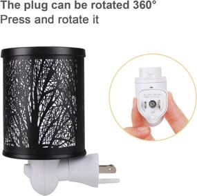 img 3 attached to foromans Fragrance Wax Melt Warmer Outlet Oil Warmer for Melts Tarts & Cubes Metal Black Forest Tree 15W - Plug-in