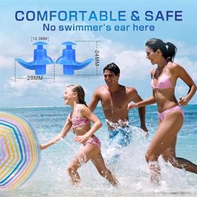 img 3 attached to 🏊 Hearprotek Swimming Ear Plugs, 2 Pairs of Waterproof and Reusable Silicone Ear Plugs for Swimmers, Showering, Bathing, Surfing, and Water Sports - Adults Size