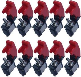 img 4 attached to ESUPPORT 12V 20A Red Cover Rocker Toggle Switch SPST ON/Off Car 🚗 Truck Boat 2Pin Pack of 10: Reliable & Durable Switches for Automotive Applications