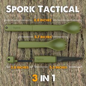 img 2 attached to Tapirus Spork Tactical Green - BPA Free 3-in-1 Multipurpose Utensil with Stainless Steel Knife, Fire Starter, and Carrying Case - Ideal for Hiking, Camping, and Backpacking