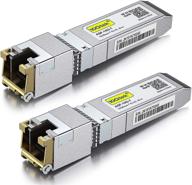 10gbase-t sfp+ transceivers, 10g copper rj-45 sfp+ cat.6a, up to 30 meters, 🔌 cisco sfp-10g-t-s compatible, ubiquiti unifi uf-rj45-10g supported, fortinet, netgear, d-link, supermicro (pack of 2) logo