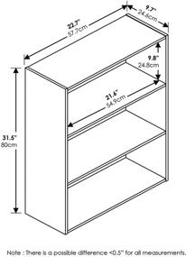 img 3 attached to 📚 Furinno Pasir 3-Tier Open Shelf Bookcase in Plain White - Enhanced for SEO