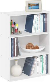 img 4 attached to 📚 Furinno Pasir 3-Tier Open Shelf Bookcase in Plain White - Enhanced for SEO