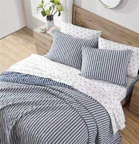 img 2 attached to Stone Cottage Willow Way Collection Quilt Set: 100% Cotton, Reversible & Lightweight Bedding with Matching Shams – Queen, Indigo