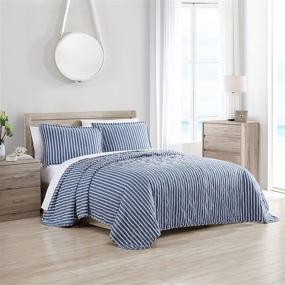 img 1 attached to Stone Cottage Willow Way Collection Quilt Set: 100% Cotton, Reversible & Lightweight Bedding with Matching Shams – Queen, Indigo