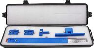 🔧 efficient power tools punch locator and drill guide sleeve cabinet hardware jig for easy handle and knob installation on doors and drawers - blue plastic box logo