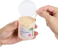 🎋 posh collection bamboo toothpicks: 1000-piece sturdy round wooden toothpicks for teeth cleaning, food, crafts in clear holders - single sided tooth picks логотип