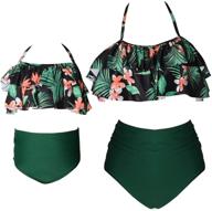 👙 adorable two-piece ruffle falbala swimsuit set for girls – trendy swimwear bathing suits logo