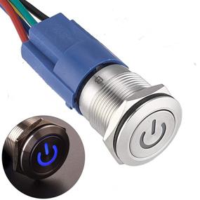 img 4 attached to ⚡ APIELE 19mm Latching Push Button Switch with Power Symbol LED & Socket Plug – 12V DC (Blue)