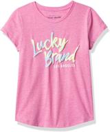 девочки "lucky brand" графическая средняя девичья одежда для верхней одежды, футболок и блузок. логотип