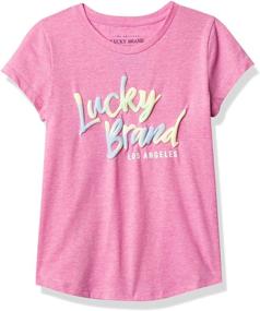 img 3 attached to Lucky Brand Girls Graphic Medium Girls' Clothing for Tops, Tees & Blouses