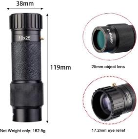 img 3 attached to 🔭 SVBONY SV301 Portable Monocular Telescope for Adults: 10x25 High Power Compact Hand Telescope for Vision Aid, Guidepost Menu, Camping, Hiking, Travel