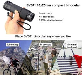 img 2 attached to 🔭 SVBONY SV301 Portable Monocular Telescope for Adults: 10x25 High Power Compact Hand Telescope for Vision Aid, Guidepost Menu, Camping, Hiking, Travel