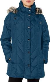 img 4 attached to 💎 Diamond Quilted Down Coat for Women by LONDON FOG