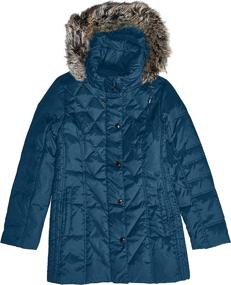 img 1 attached to 💎 Diamond Quilted Down Coat for Women by LONDON FOG