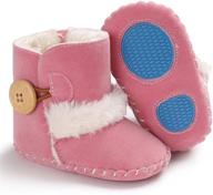 👶 premium button non slip soft sole baby boys girls snow boots for toddler first walker winter warm crib shoes logo