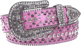 img 2 attached to Rhinestone Metal Circle Studded Leather Women's Accessories and Belts