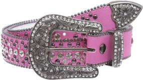 img 3 attached to Rhinestone Metal Circle Studded Leather Women's Accessories and Belts