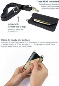 img 2 attached to Smartish Stick-on Crossbody Wallet - Dancing Queen Side Piece, Stiletto Black-Gold: Stylish Purse/Clutch with Detachable Strap & Card Holder, Universal Fit for iPhone & Android Phones