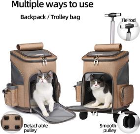 img 2 attached to 🐾 Convenient and Comfortable ELEGX Pet Rolling Carrier Backpack – Detachable Wheels, Breathable Mesh, Spacious for Small Pets on Vet Visits