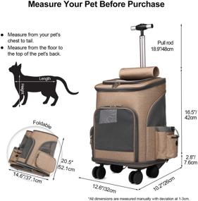 img 3 attached to 🐾 Convenient and Comfortable ELEGX Pet Rolling Carrier Backpack – Detachable Wheels, Breathable Mesh, Spacious for Small Pets on Vet Visits