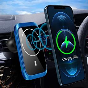 img 4 attached to Ultimate Convenience: 15W Magnetic Wireless Car Charger for iPhone 12/12 Pro/12 Mini/12 Pro Max, Auto-Alignment Car Phone Mount Air Vent Phone Holder Charger Compatible with Mag-Safe Case