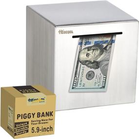 img 4 attached to Stainless Steel Adult Piggy Bank for Savings