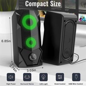 img 1 attached to 🔊 SPKPAL RGB Gaming Speaker - Wired USB PC Computer Speakers 2.0, Stereo Volume Control, Dual Channel Multimedia AUX 3.5mm for Laptop Desktop Tablet Phone Monitors