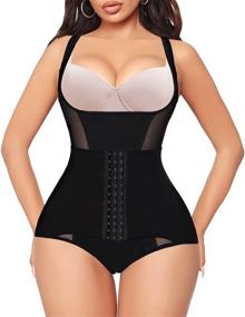 img 4 attached to Ultimate Women's Waist Trainer: MERYOSZ Shapewear Bodysuit for Tummy Control, Butt Lifting, and Slimming