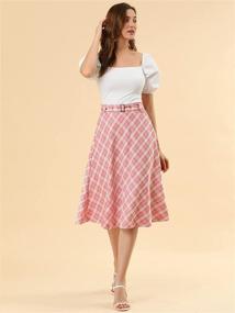 img 2 attached to Classic Chic: Allegra Women's Tartan Belted Vintage Clothing Empowering All Women