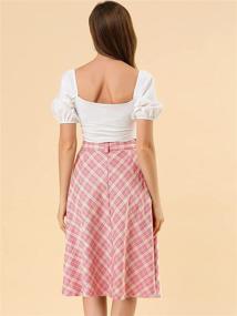 img 1 attached to Classic Chic: Allegra Women's Tartan Belted Vintage Clothing Empowering All Women