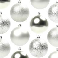 🎄 festive, shatterproof ornaments variety 20 pack. 2.4-inch matte, shiny, sequin, and glitter bulk plastic christmas holiday ball & hook set. diy with fun silver baubles for xmas trees, wreaths, or garlands логотип