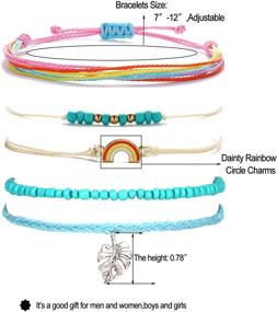 img 3 attached to 🌻 Handmade Waterproof Sunflower String Bracelets: Trendy Braided Wave Bracelet for Teen Girls, Women & Bohemian Jewelry Lovers at Beach