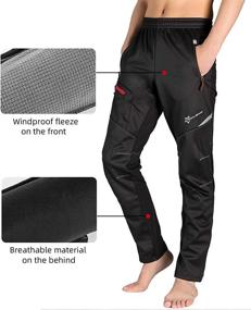 img 1 attached to 🚴 ROCK BROS Men's Cycling Pants - Windproof Thermal Fleece Winter Athletic Bike Pants for Cold Weather Running and Hiking